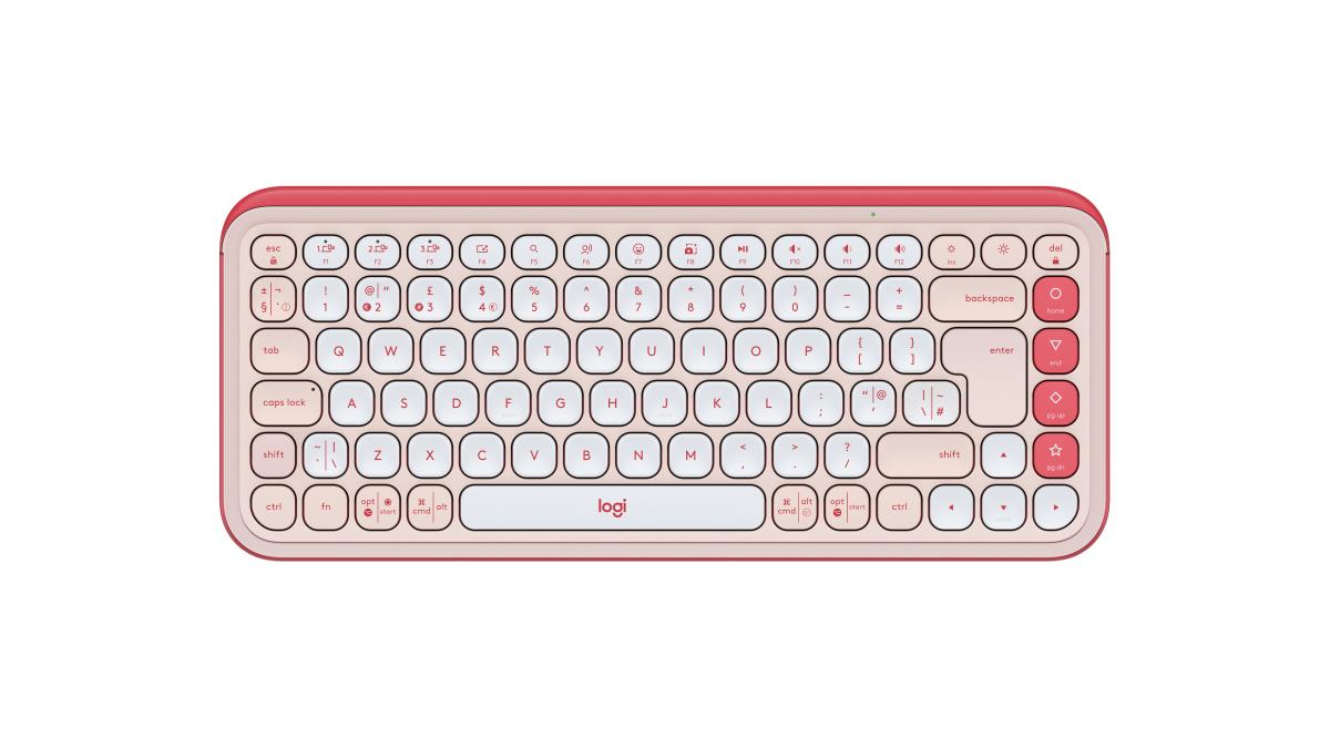 LOGITECH Wireless Keyboard - Pop Icon Keys - Rose & Off White English Qwerty Uk