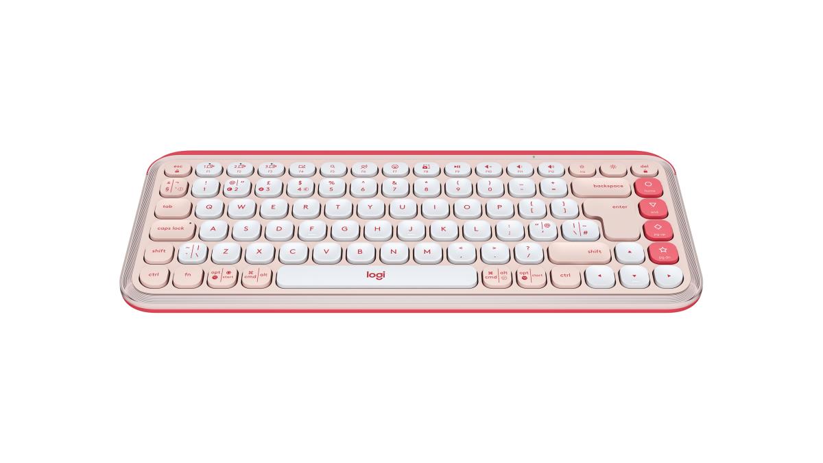 LOGITECH Wireless Keyboard - Pop Icon Keys - Rose & Off White English Qwerty Uk