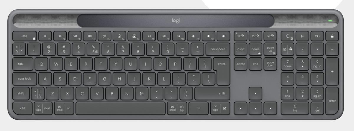 LOGITECH Signature Slim Solar+ K980 For Business Wireless Keyboard - Bluetooth - Self Charging - Graphite - Qwerty Uk