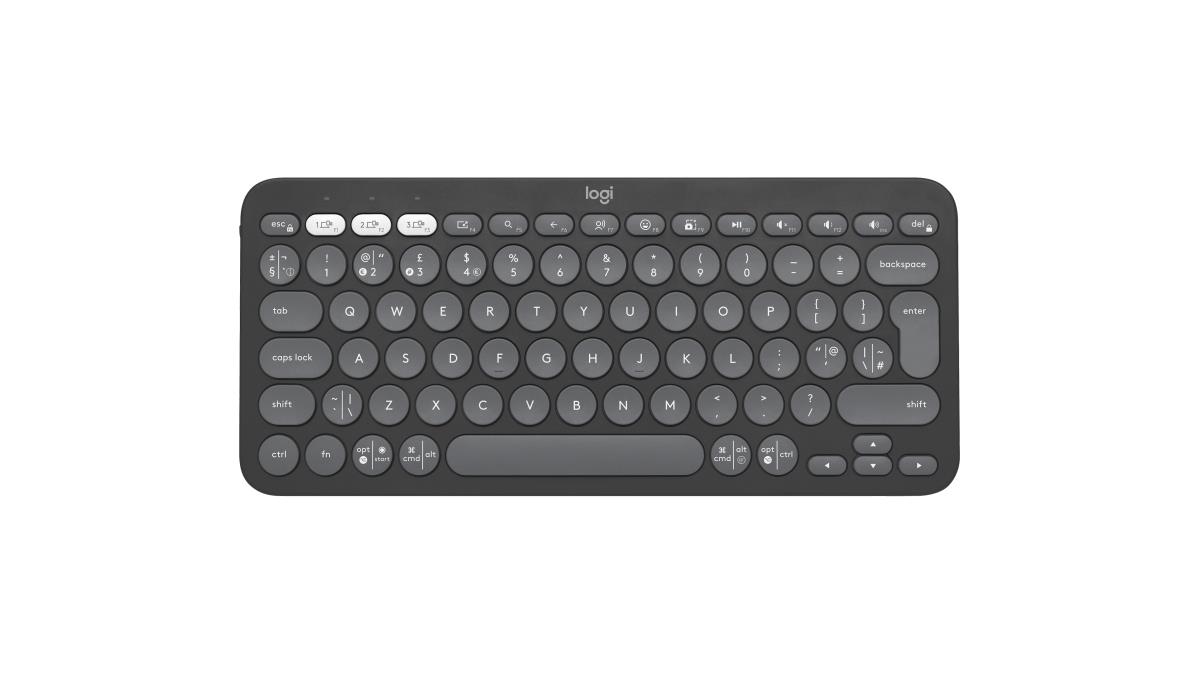 LOGITECH Pebble Keys 2 K380s - Compact Bluetooth Keyboard - Tonal Graphite - Qwerty Uk
