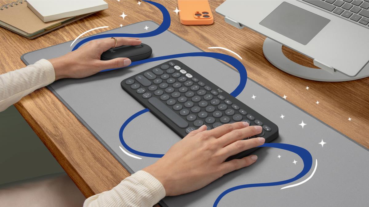 LOGITECH Pebble Keys 2 K380s - Compact Bluetooth Keyboard - Tonal Graphite - Qwerty Uk