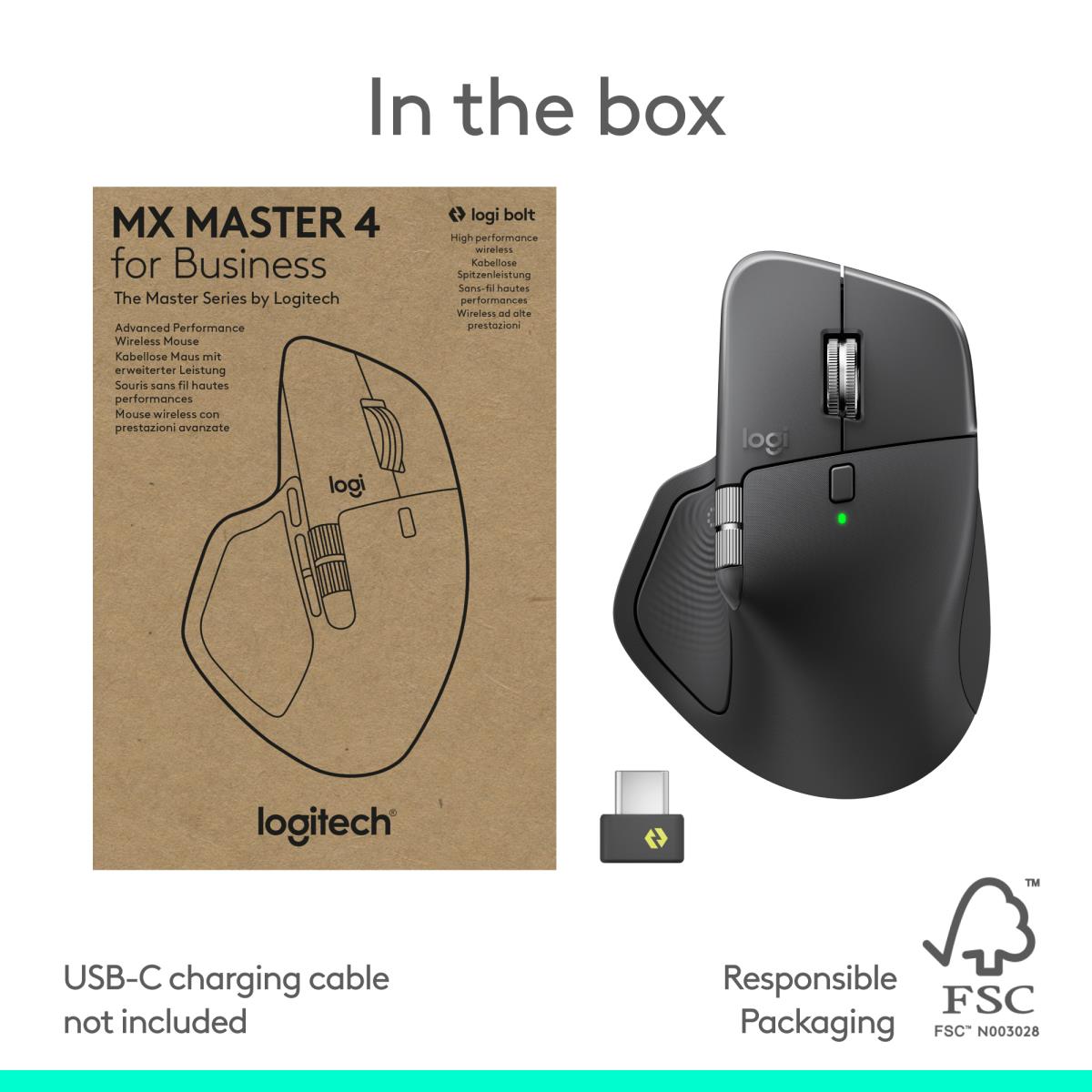 LOGITECH MX Master 4 for Business - Wireless Mouse - Graphite