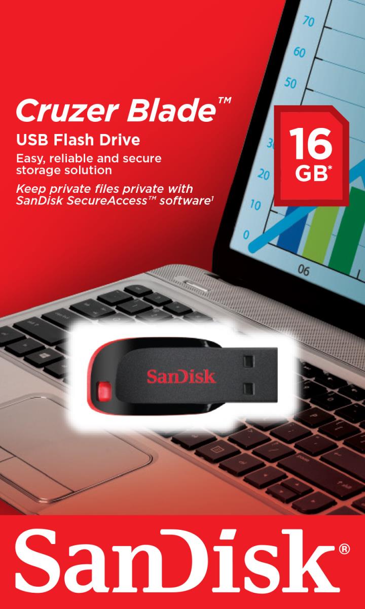 WESTERN DIGITAL SanDisk Cruzer Blade - 16GB USB Stick - USB 2.0