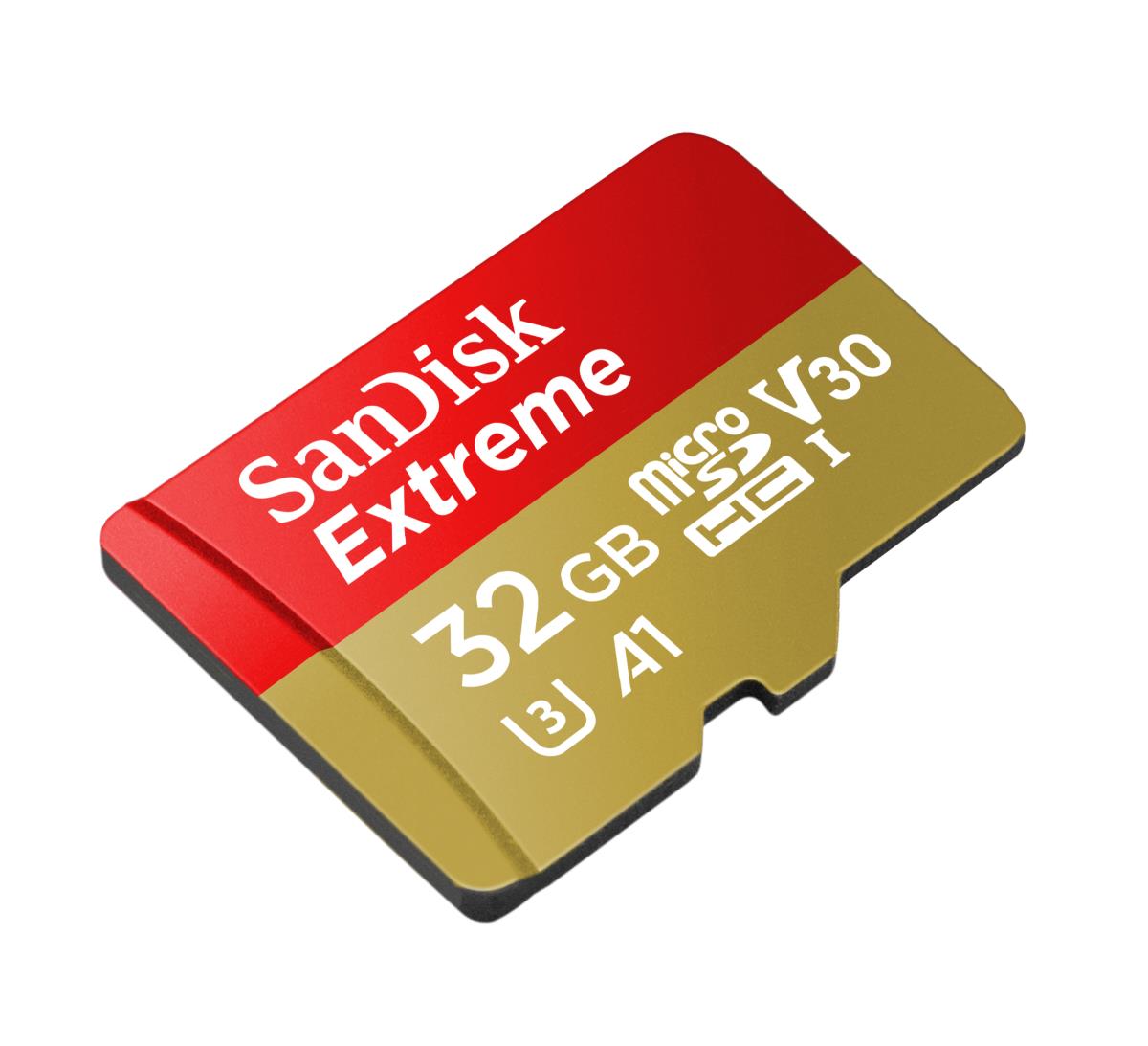 WESTERN DIGITAL SanDisk micro SDXC Extreme 32GB (A1/ V30/ U3/ UHS-I/ Cl.10/ R100/ W60) + Adapter for Action Cam