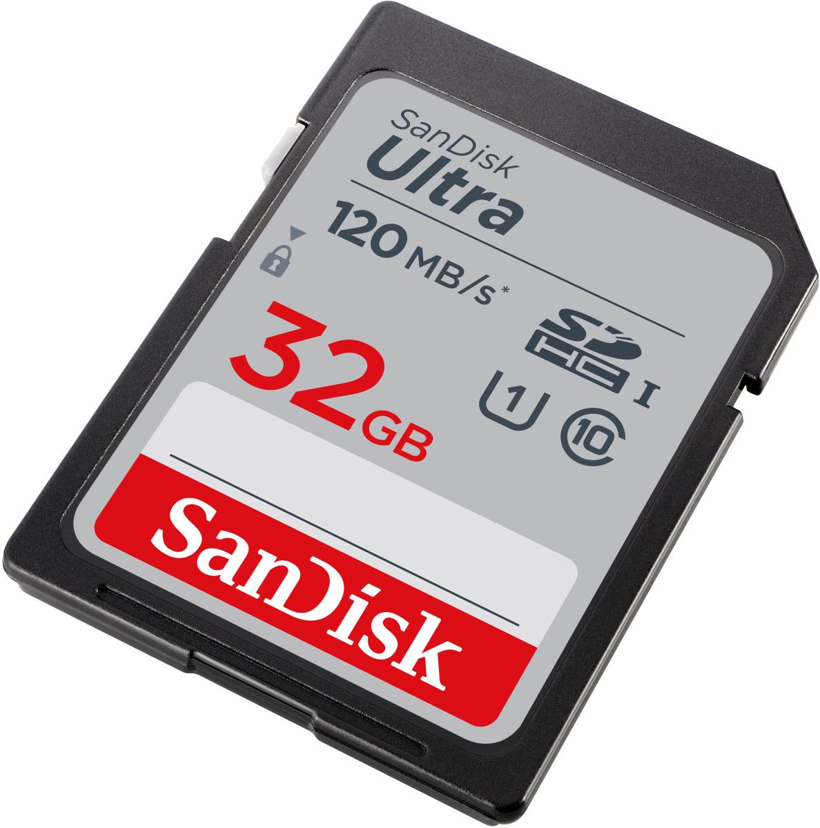 WESTERN DIGITAL SanDisk Ultra 32GB SDHC Memory Card Class 10 UHS-I 120MB/s - 3Pk