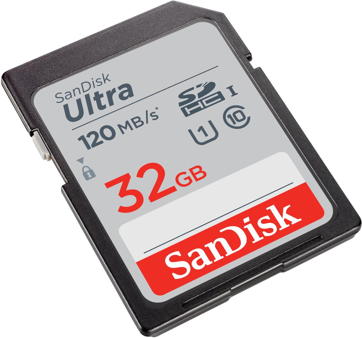 WESTERN DIGITAL SanDisk Ultra 32GB SDHC Memory Card Class 10 UHS-I 120MB/s (SDSDUN4-032G-GN6IN)