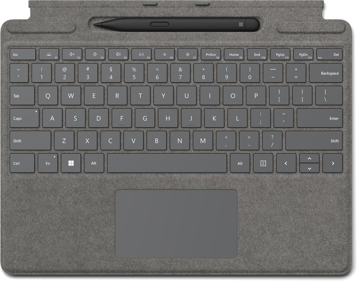 MICROSOFT Surface Pro 8/9 Signature Copilot Type Cover With Slim Pen 2 - Platinum - Uk