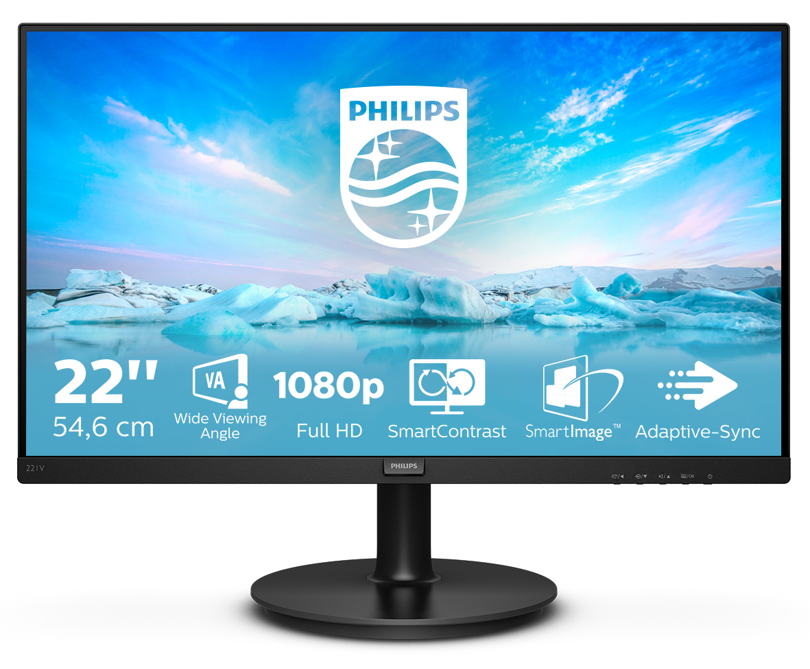 PHILIPS Desktop Monitor - 221v8 - 22in - 1920x1080 - Full Hd - V Line