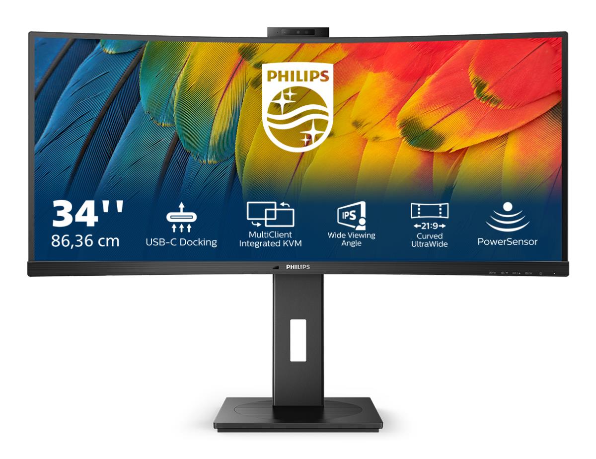 PHILIPS Desktop USB-c Curved Monitor - 34b1u5600ch - 34in - 3440x1440 - With Built-in Webcam