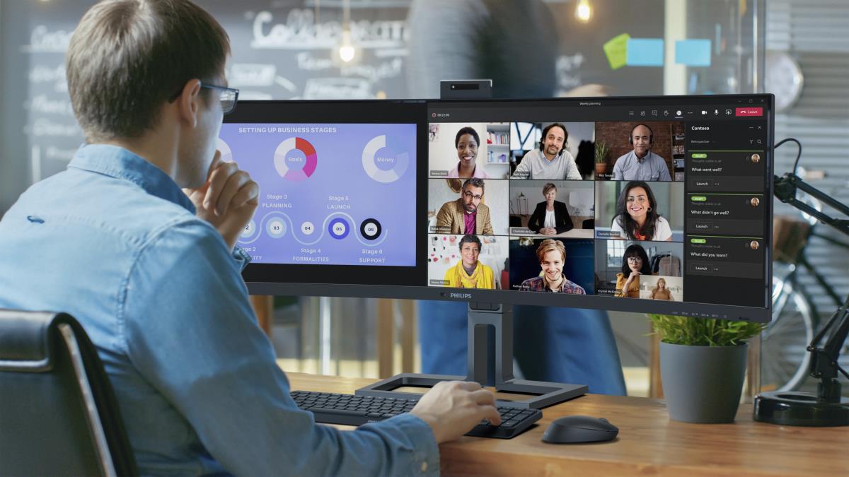 PHILIPS Desktop Curved USB-c Monitor - 45b1u6900ch - 45in - 5120 X 1440 - Superwide