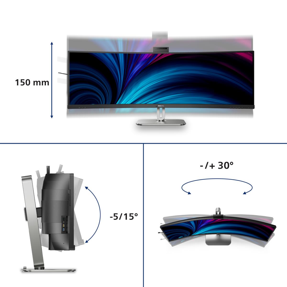 PHILIPS Curved USB-c Monitor - 49b2u6900ch - 49in - 5120 X 1440 - 32:9 Superwide Curved
