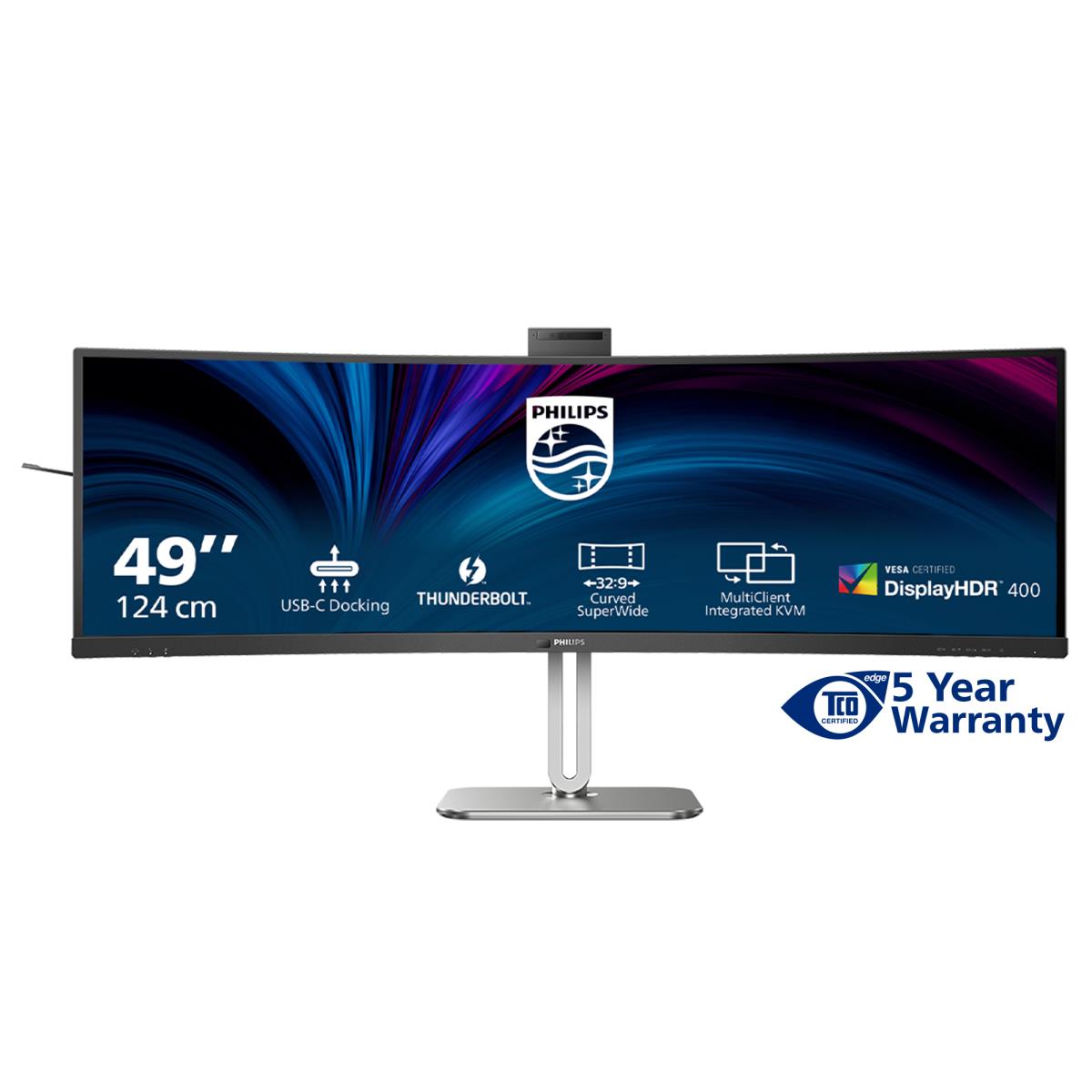 PHILIPS Curved Monitor - 49b2u6900ch - 49in - 5120 X 1440 - 32:9 Superwide Thunderbolt