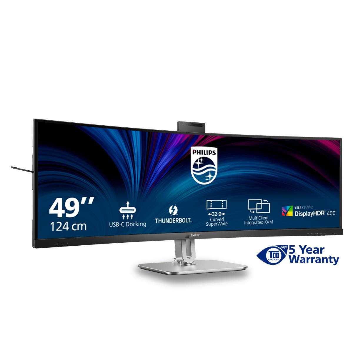 PHILIPS Curved Monitor - 49b2u6900ch - 49in - 5120 X 1440 - 32:9 Superwide Thunderbolt