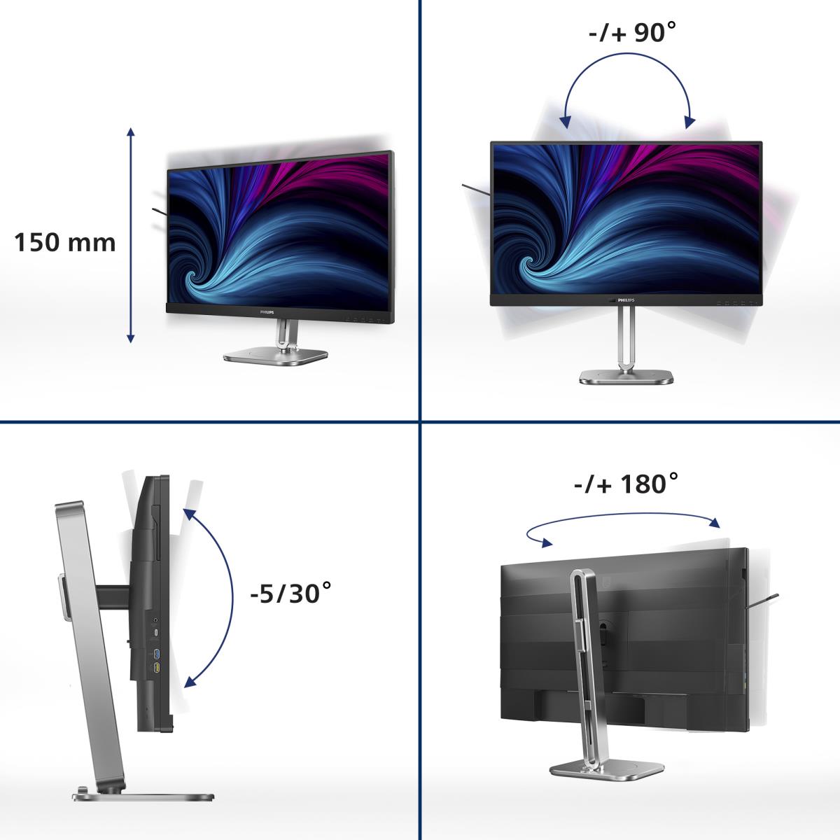 PHILIPS Desktop Monitor - 27b2u4601 - 27in - 2560x1440