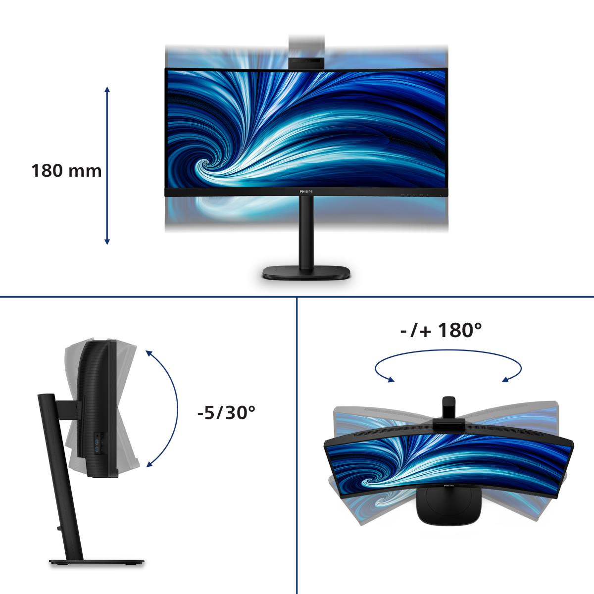PHILIPS Desktop USB-c Curved Monitor - 34b2u3600ch - 34in - 3440x1440