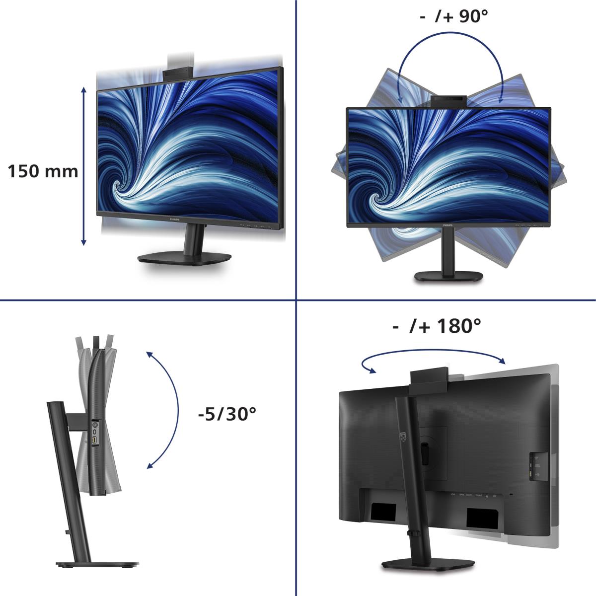 PHILIPS Desktop USB-c Monitor - 27b2u3601h - 27in - 2560 X 1440 (quad Hd)