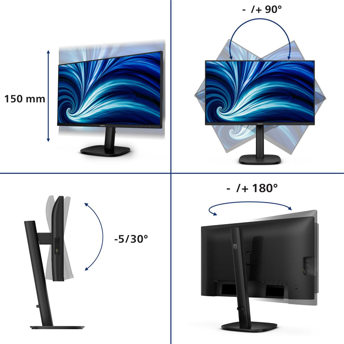 PHILIPS Desktop Monitor - 24b2u3601 - 24in - 2560 X 1440