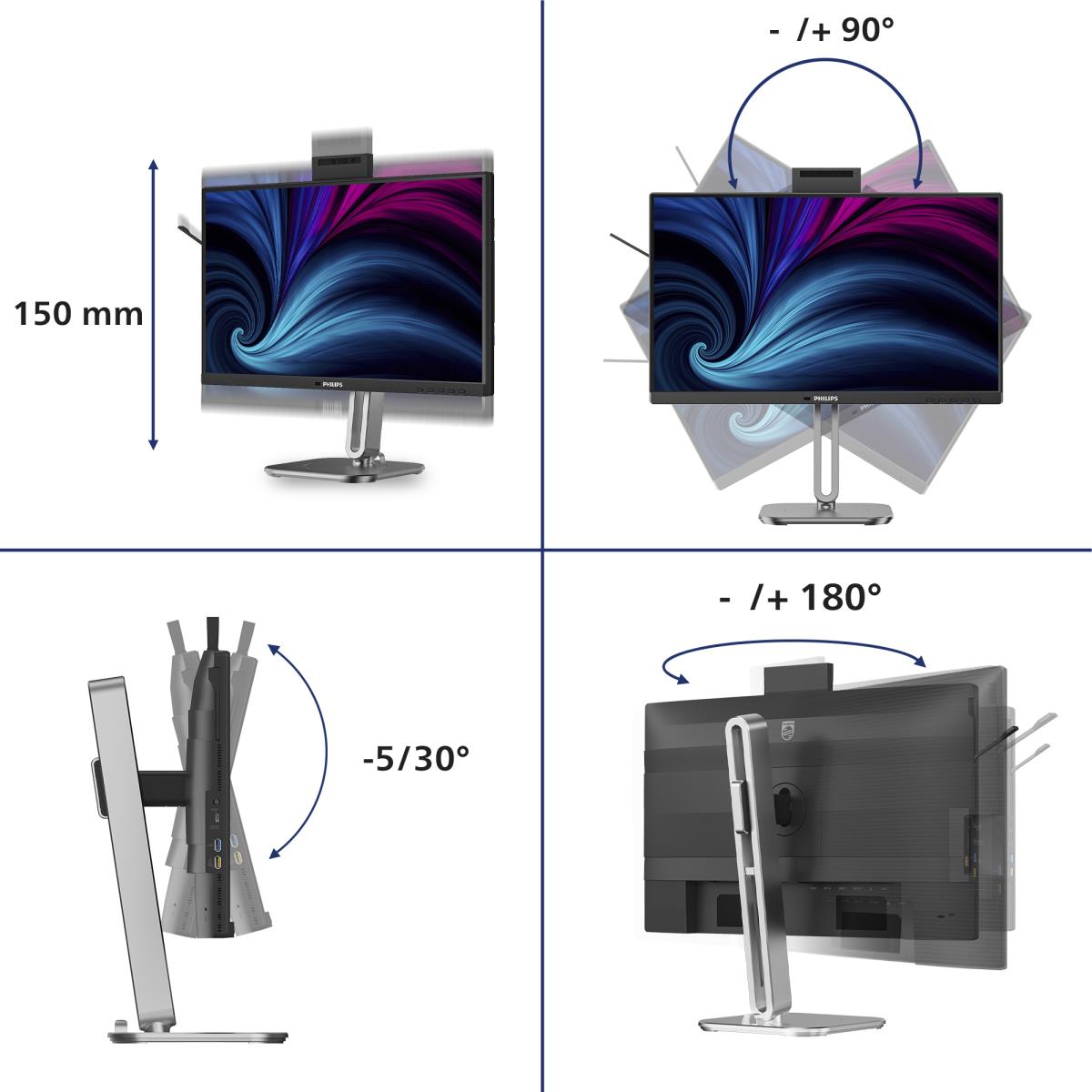 PHILIPS Desktop Monitor - 24b2u4301h - 24in 1920 X 1080