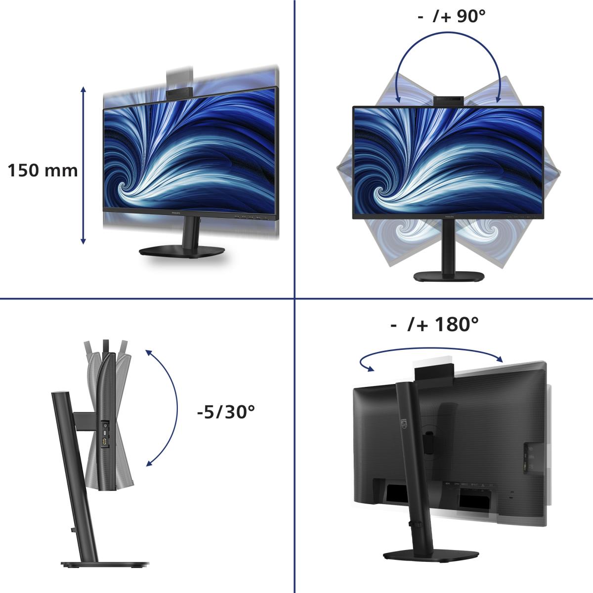 PHILIPS Desktop Monitor With USB-c - 24b2u3301h - 24in - 1920 X 1200 (wuxga)