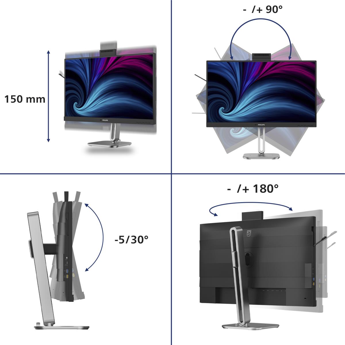 PHILIPS Desktop Monitor - 27b2u4601h - 27in - 2560x1440