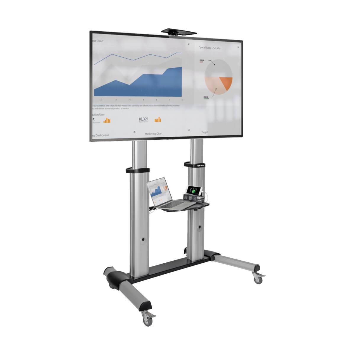 EATON CORPORATION MOBILE FLAT-PANEL FLOOR STAND 60IN /100IN TVS MNTRS HEAVY-DUTY