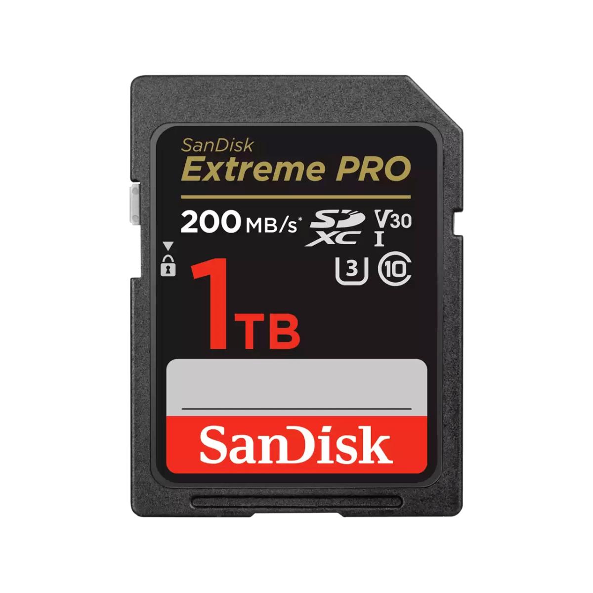 WESTERN DIGITAL Extreme PRO 1TB SDHC Memory Card 200MB/s 140MB/s UHS-I Class 10 U3 V30