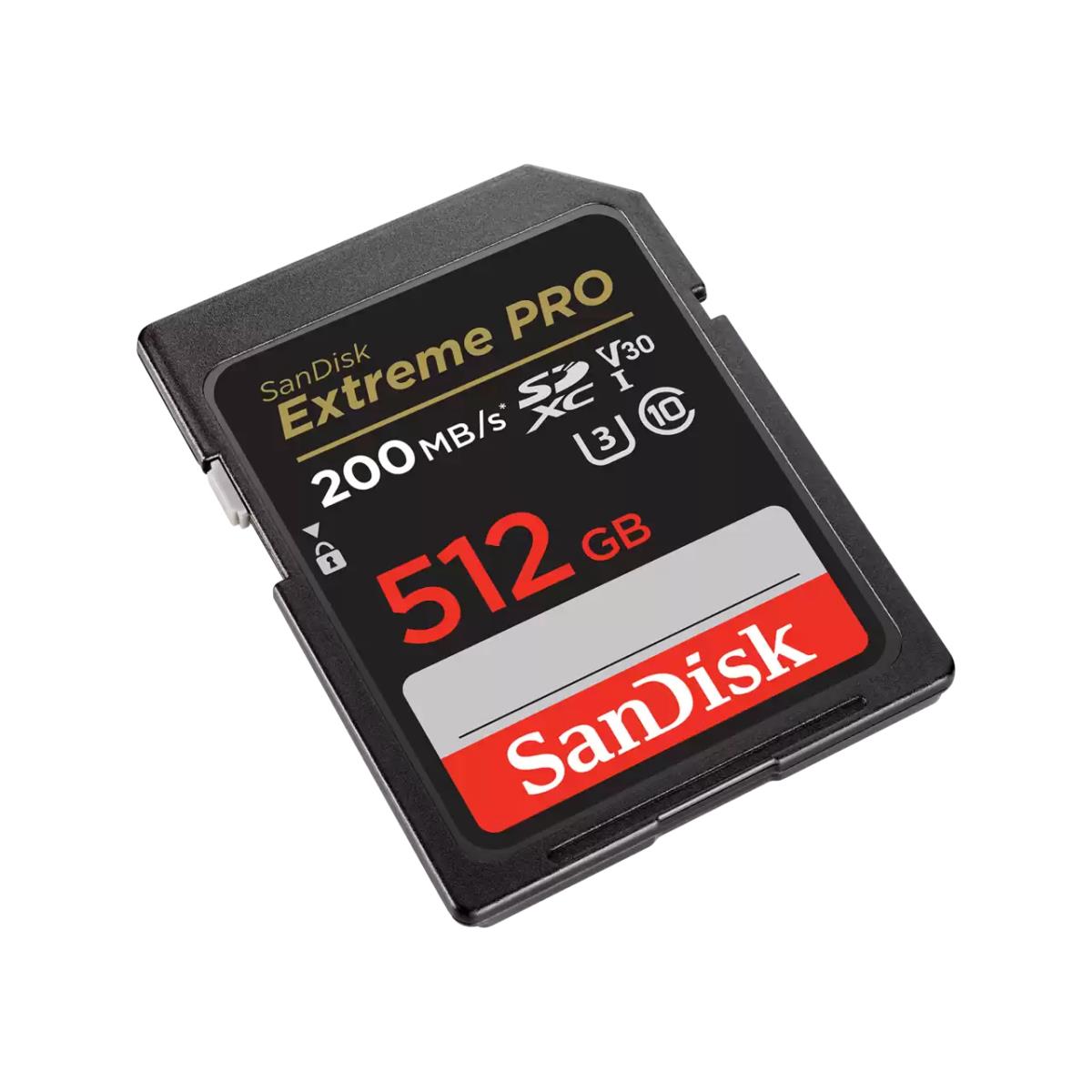 WESTERN DIGITAL Extreme PRO 512GB SDHC Memory Card 200MB/s 140MB/s UHS-I Class 10 U3 V30