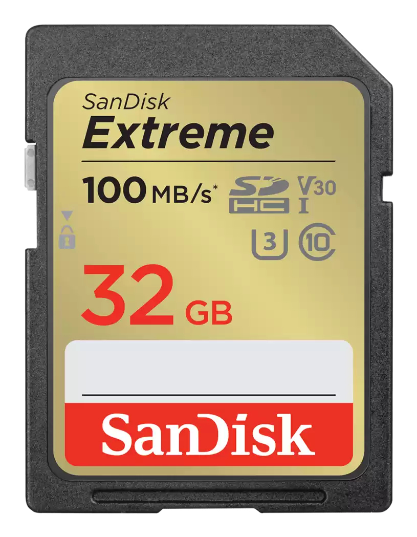 WESTERN DIGITAL Extreme 32GB SDHC Memory Card Up To 100mb/s Uhs-i Class 10 U3 V30
