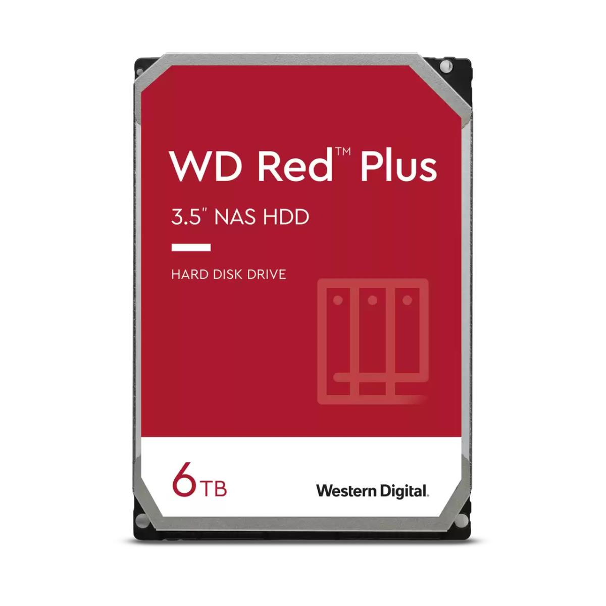 WESTERN DIGITAL Hard Drive - Red Plus WD60EFPX - 6TB - SATA 6Gb/s - 3.5in - 5400 Rpm - 256MB Cache