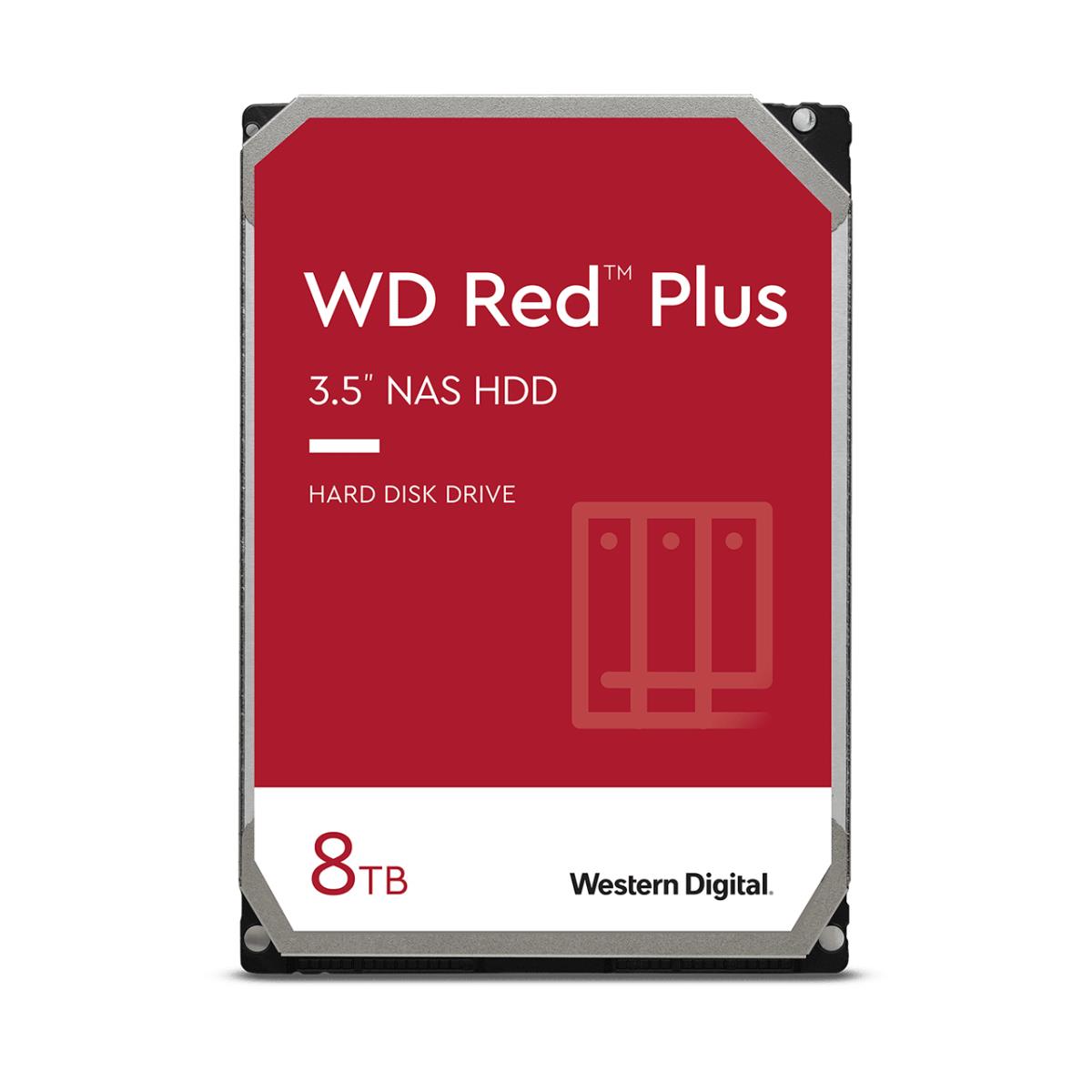 WESTERN DIGITAL Hard Drive - WD Red Plus WD80EFPX - 8TB - SATA 6Gb/s - 3.5in - 5640 RPM - 256MB Cache