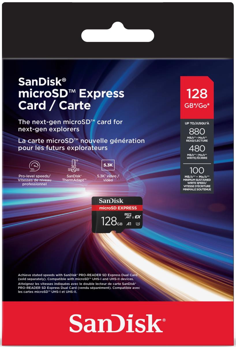 WESTERN DIGITAL Express microSD Card 128GB 880MB/s Read