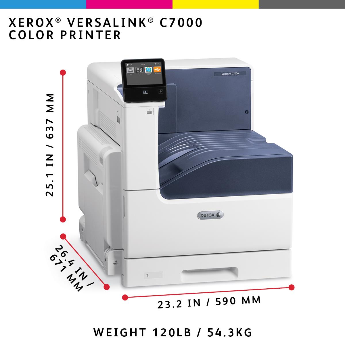 XEROX VersaLink C7000V_DN - Color Printer - Laser - A3 - USB / Ethernet / NFC Tap-to-Pair