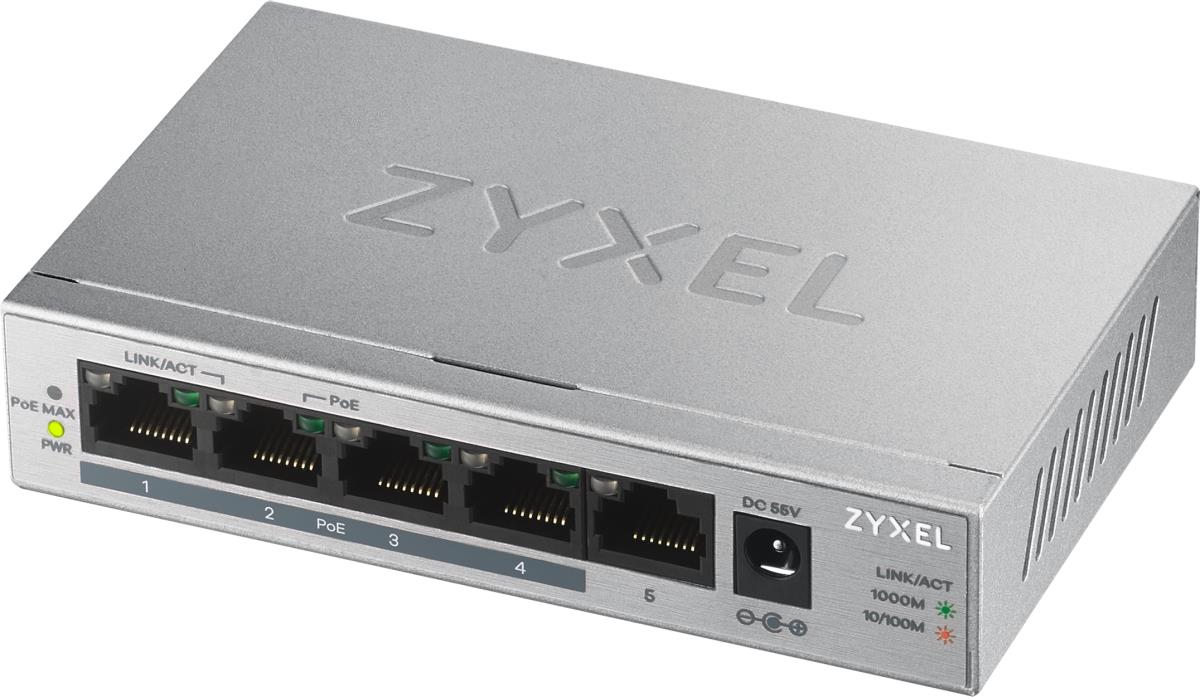 ZYXEL Gs1005hp - Gbe Unmanaged Poe+ Switch - 5 Port Uk