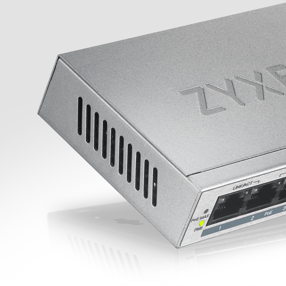 ZYXEL Gs1005hp - Gbe Unmanaged Poe+ Switch - 5 Port Uk