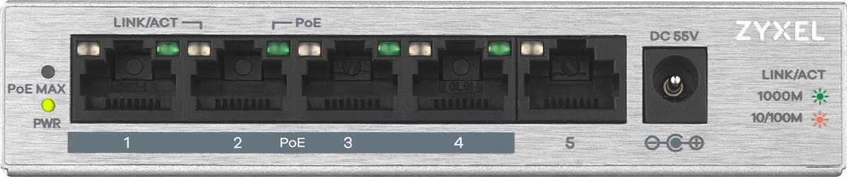 ZYXEL Gs1005hp - Gbe Unmanaged Poe+ Switch - 5 Port Uk