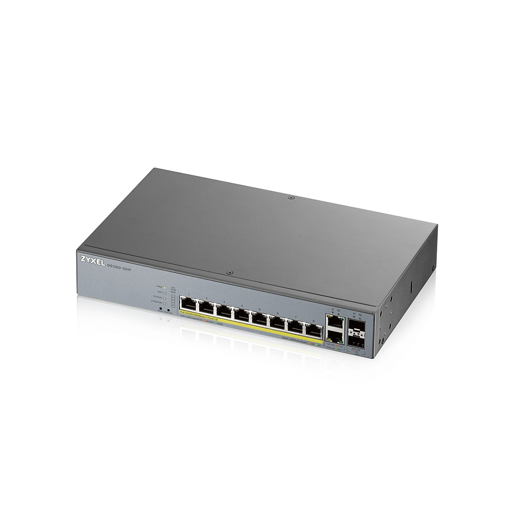 ZYXEL Gs1350-12hp 12 Port Managed Cctv Poe Switch Long Range 130w
