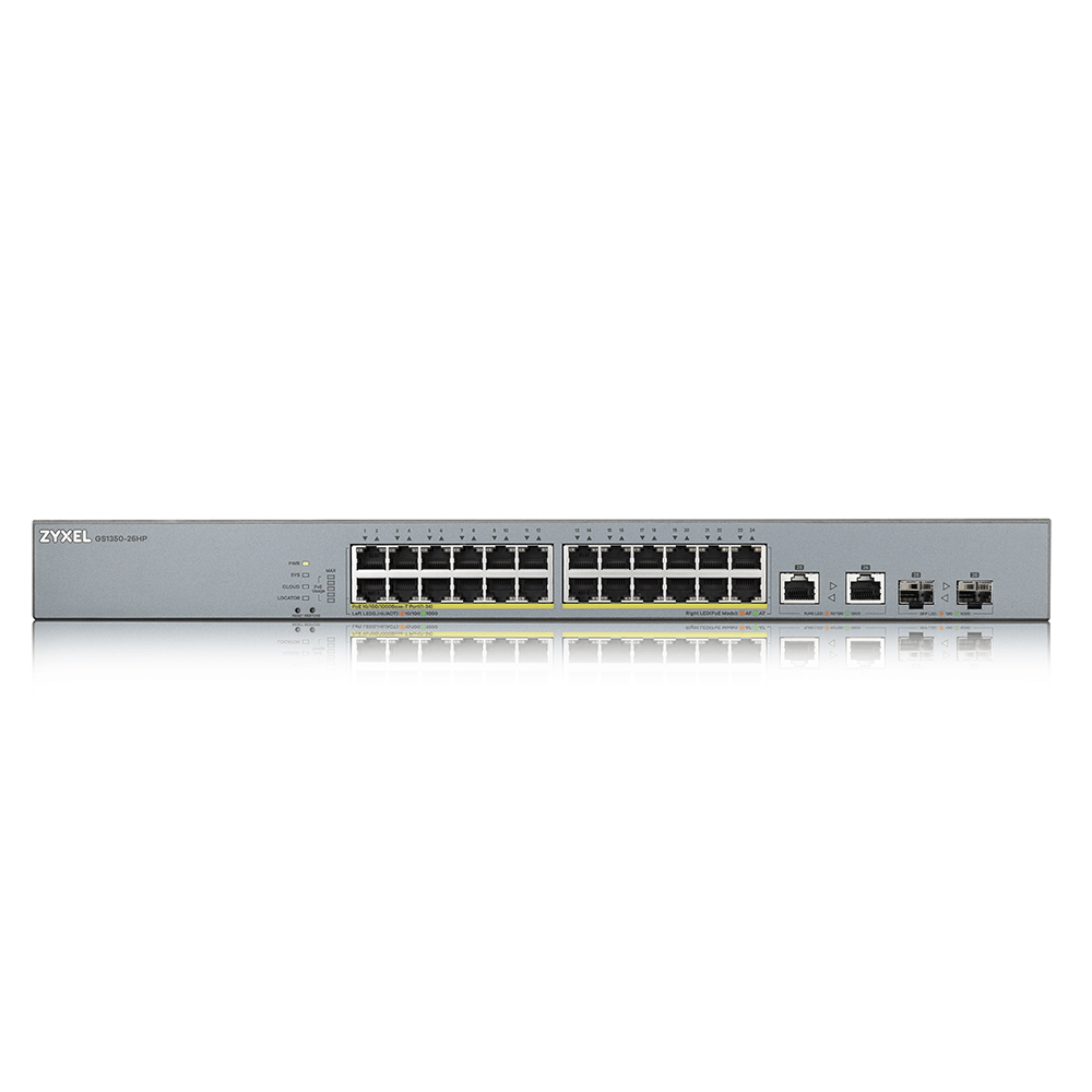 ZYXEL Gs1350-26hp 26 Port Managed Cctv Poe Switch Long Range 375w