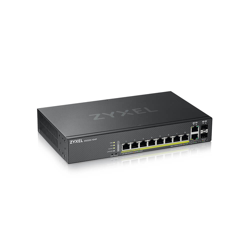ZYXEL Gs2220 10hp - Gbe L2 Poe Managed Switch - 10 Total Ports Uk