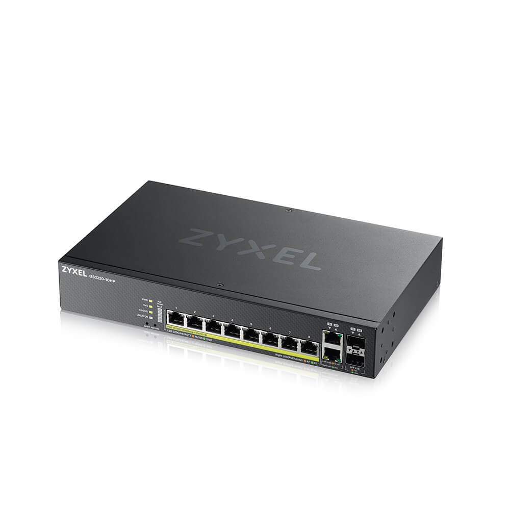 ZYXEL Gs2220 10hp - Gbe L2 Poe Managed Switch - 10 Total Ports Uk