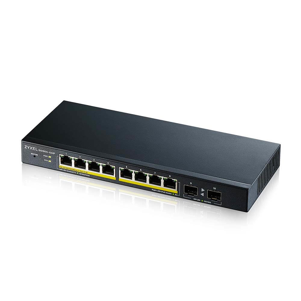 ZYXEL Gs1900 10hp V2 - Gbe Smart Managed Switch Poe+ - 10 Port Uk