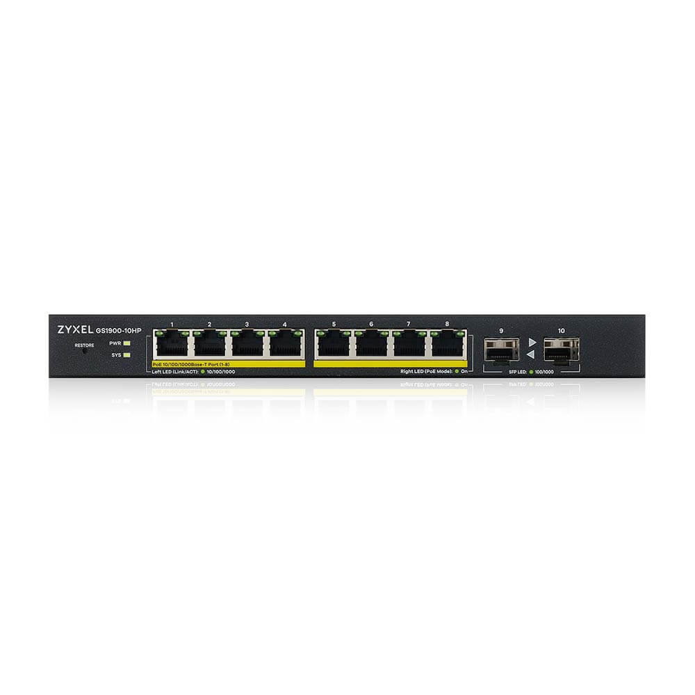 ZYXEL Gs1900 10hp V2 - Gbe Smart Managed Switch Poe+ - 10 Port Uk