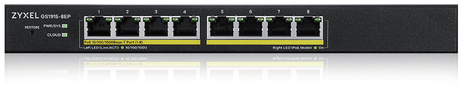 ZYXEL Gs1915 8ep - 60w Poe+ Gigabit Web Managed Switch Nebulaflex Compatible - 8 Port Gb