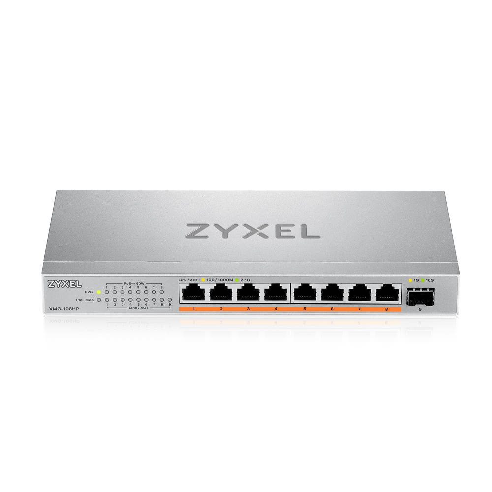 ZYXEL Xmg108 - 8ports Poe+ Desktop Multigig Unmanaged Switch Gb