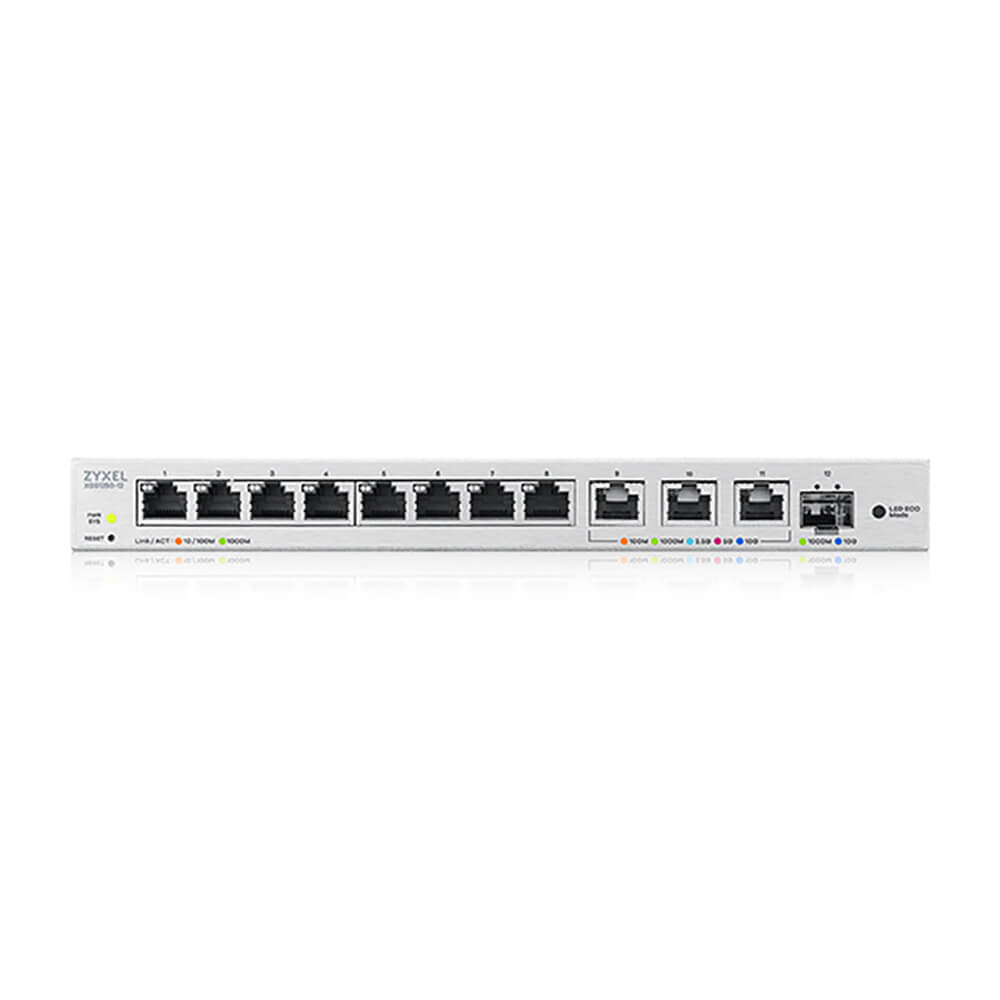 ZYXEL Xgs1250 12 V2 - 12port Managed Switch With 8x 10/100/1000 + 3x 100/1000/2.5g/5g/10gbase-t + 1x Sfp+