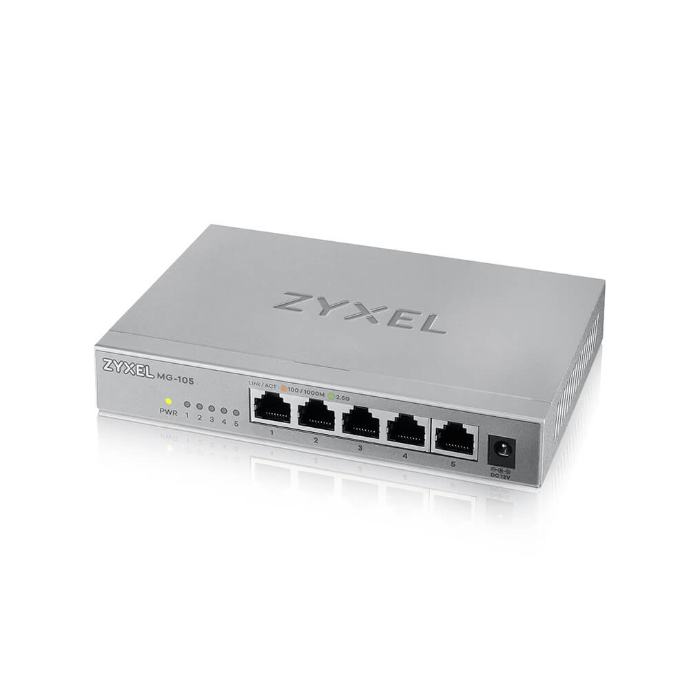 ZYXEL Xmg105 - 5ports 2.5g Unmanaged Switch With 10g Uplink