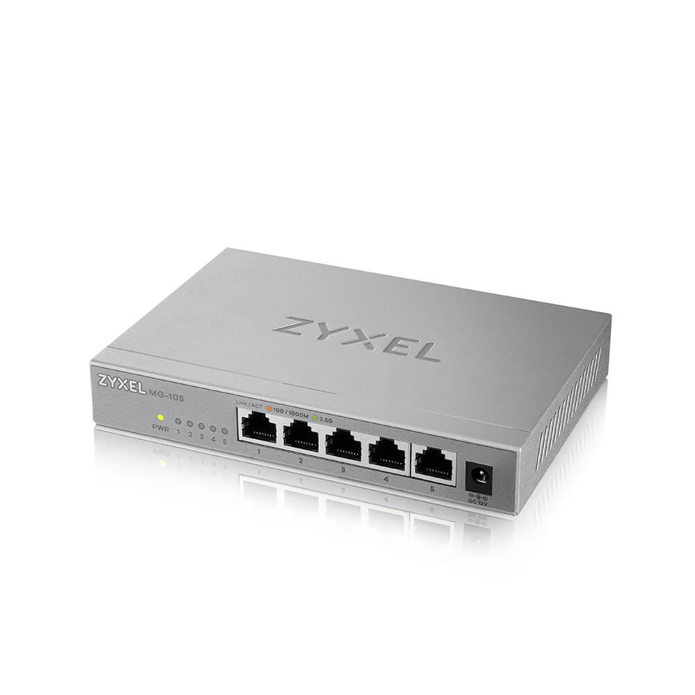 ZYXEL Xmg105 - 5ports 2.5g Unmanaged Switch With 10g Uplink