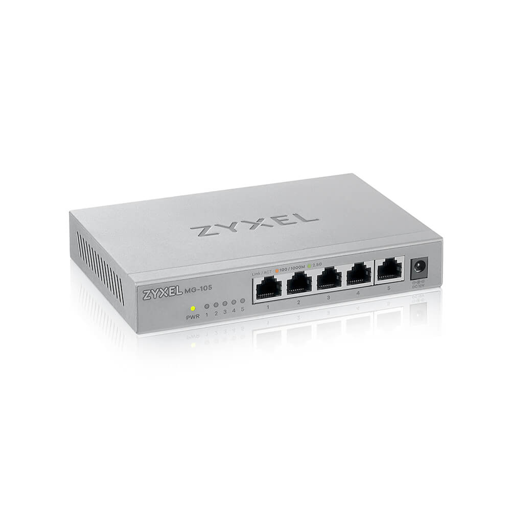ZYXEL Xmg105 - 5ports 2.5g Unmanaged Switch With 10g Uplink