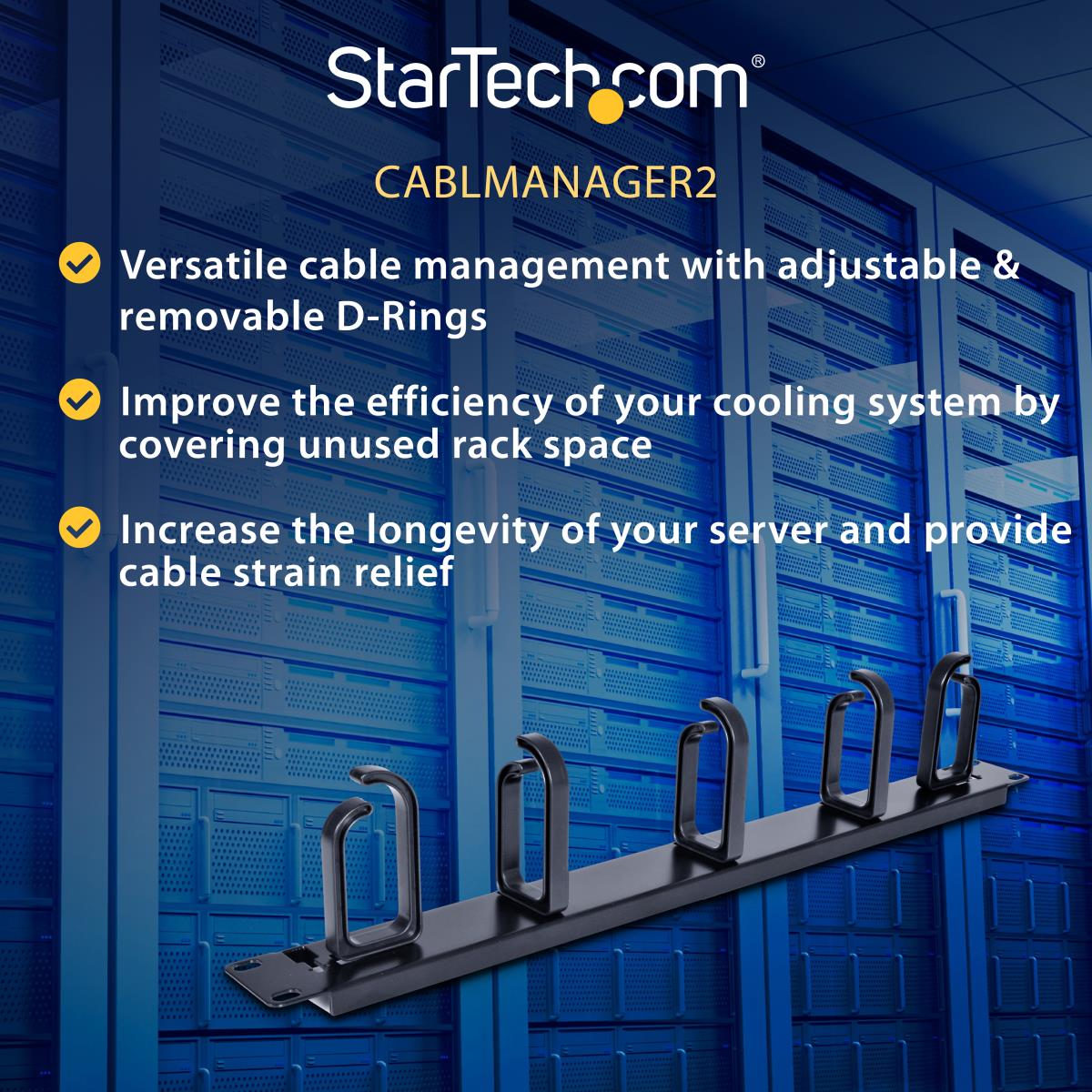 STARTECH.COM Metal Rackmount Cable Management Panel 1u 19in