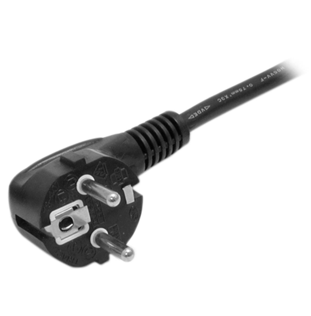 STARTECH.COM Ac Power Cord - Schuko Eu Angled To Iec 60320 C13 3-pin - Black - 2m (6ft)