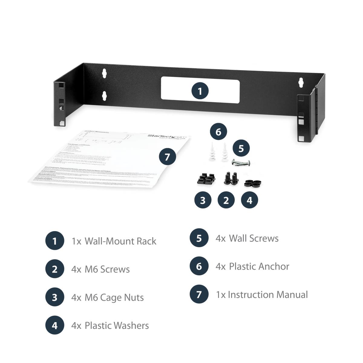 STARTECH.COM Wallmount Bracket 2u 19 Inch Hinged